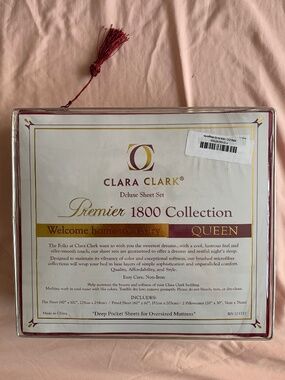 New! Clara Clark Deluxe Sheet Set Premier 1800 Collection - Queen